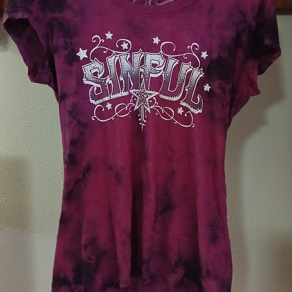 Sinful Purple and Black Short Sleeve Tee